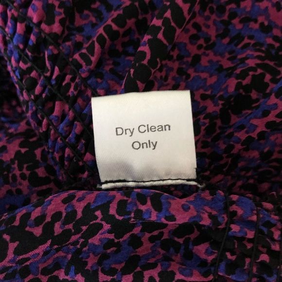 Parker Silk Printed Purple Pink Blouson Smocked Waist Blouse Top - Picture 11 of 12